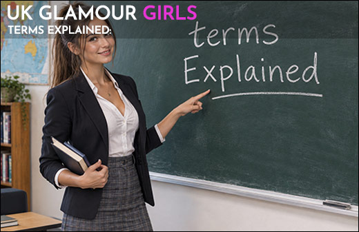 Escort Terms Explained - schoolgirl picture in front of chalkboard